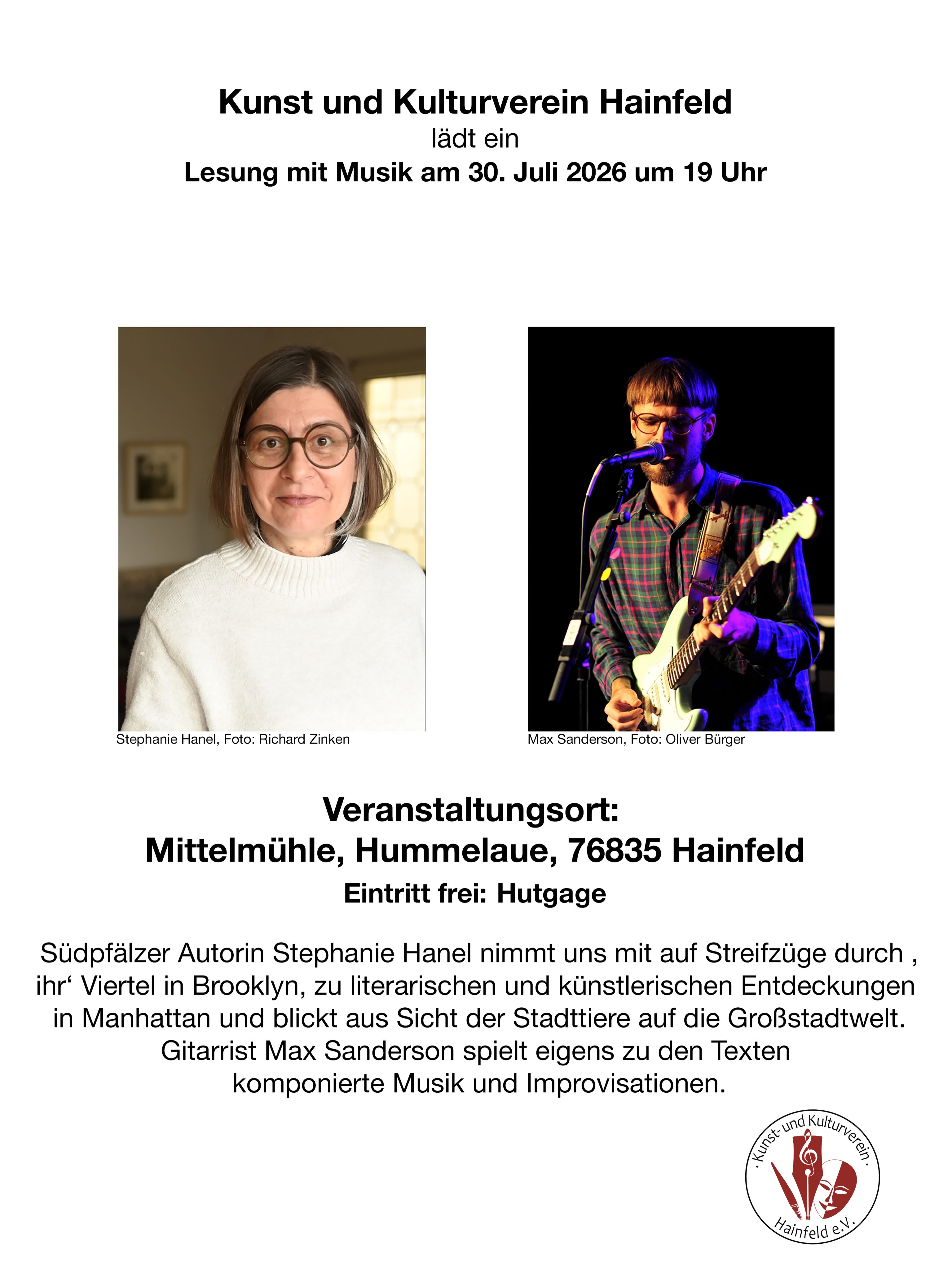 Lesung mit Musik 30.07.2026